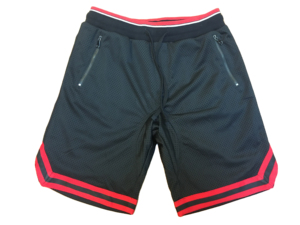 Shorts de boxe athlétiques pour hommes, entièrement brodés, noirs, personnalisés, respirants, avec logo frontal par transfert thermique et cordon de serrage - Product Image 5