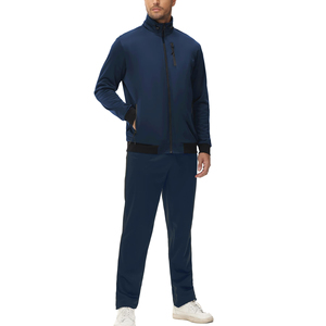 Ensemble de survêtement pour homme avec fermeture éclair, col montant, vêtements de sport, jogging, fitness, hiver, avec poches latérales doubles - Product Image 6