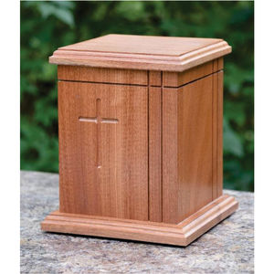 Custom Christian Cross Solid Wood Cremation Urns Handcrafted Funeral Wooden <b>Memorial</b> <b>Box</b> for Human Ashes Wholesale Supplier Urns - Product Image 1