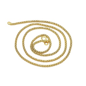 Collar de Cadena de Eslabones de Latón con Baño de Oro de 14K, 18K, 24K al por Mayor, Estilo de Moda para Mujer - Product Image 3