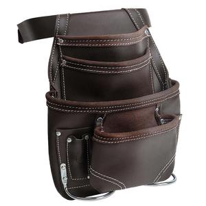 Ceinture porte-outils en cuir véritable, sacoche multi-poches, pochette utilitaire, fermeture éclair, sangle réglable, pour électricien, usage en atelier, tout usage - Product Image 2