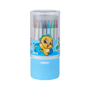 Set di matite a base d'acqua a 36 colori pennarelli artistici per bambini lavabili con penne Color acqua a botte blu per disegnare e scrivere