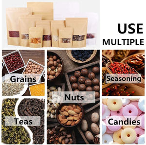 Top Food Grade Custom Printed Pink Kraft Paper Bag Offset Cardboard Stand up Pouch with Zip <b>Lock</b> and <b>Windows</b> OEM/ODM Tea Bag - Product Image 4