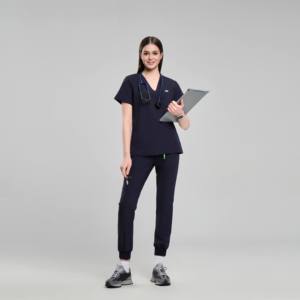 High Quality OEM Hospital Medical Custom Logo 2 Piece Unisex Nursing <b>Scrub</b> Jogger Sets Uniform 65% Cotton 35% - Product Image 3