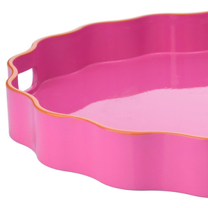 Plateau en laque festonné audacieux et accrocheur pour la présentation de fêtes et le rangement de table - Product Image 6