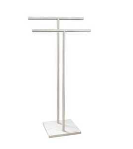 Skies Trader Industrial Black Metal Towel Rack Freestanding 3 Tier Bathroom Organizer with <b>Rustic</b> Wood Storage Bottom <b>Shelf</b> - Product Image 2