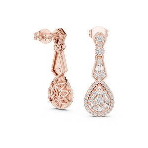 Pendientes de Oro Amarillo de 14K con Diamantes Cultivados en Laboratorio, Redondos, para Mujer |   Regalo de Aniversario |   Diamante Cultivado Nuevo - Product Image 6