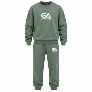 Conjunto Deportivo para Mujer, Sudadera Oversize con Estampado Verde y Logotipo Personalizado en la Parte Delantera |   Conjunto Deportivo Informal de 2 Piezas |   Ropa Deportiva para Gimnasio - Product Image 5
