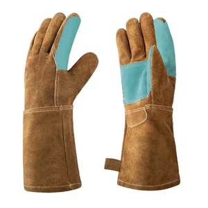 High Quality Heavy-Duty Reinforced Cowhide Split Leather Welding <b>Gloves</b> Abrasion Resistant Hand Protective Clothing Safety - Product Image 3