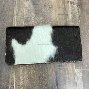 Cartera plegable Longhorn de piel de vaca mecanizada a mano al por mayor a la moda, monedero de mano de gran capacidad con diseño Floral de calavera de toro - Product Image 6