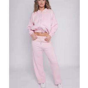 Conjuntos Deportivos de Alta Calidad, Corte Ajustado, 100% Algodón, para Mujer, Mangas Largas, Elegantes, Ligeros, de Secado Rápido, Conjunto de 2 Piezas - Product Image 4