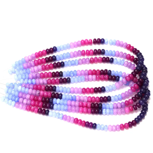 Hermosas cuentas de cuarzo lisas en forma de rondel, de color rosa azulado, de 7-8 mm, cuentas de piedra preciosa de cuarzo multicolor. - Product Image 2