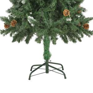 Sapin de Noël en PVC et fer vert et blanc de 59,1 pouces, élément décoratif festif pour les fêtes - Product Image 6