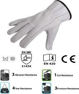 Gants de travail en cuir pleine fleur avec pouce Keystone, gants de conduite de sécurité, adhérence élastique, résistance aux coupures - Product Image 3