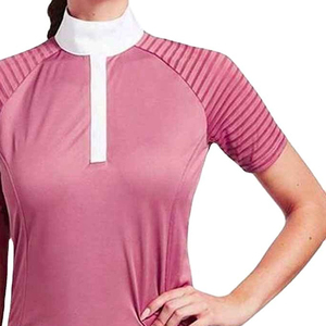 New Arrival Women Short Sleeves <b>Equestrian</b> T-shirt Wholesale Custom Logo Printed Women Sports Horse Riding Show Shirt for Women - Product Image 5