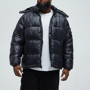 Veste matelassée unisexe sur mesure, style décontracté, col montant brillant, à capuche, vente en gros, toutes tailles - Product Image 4