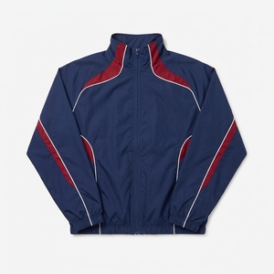 Oferta Especial 2026 Conjunto Deportivo para Hombre en Azul y Rojo con Bloques de Color, Cuello Alto, Ropa Deportiva Transpirable de Poliéster para Otoño - Product Image 6
