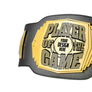 Cinturón de Jugador del Juego Personalizado, Cinturón Deportivo de Cuero Negro con Placa Dorada para Premios y Reconocimientos Personalizados - Product Image 3