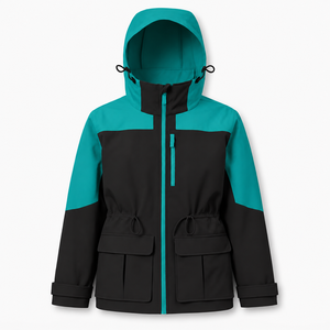Custom <b>Waterproof</b> Hooded <b>Parka</b> Jacket Windproof Winter Outdoor Coat Color Block Design with Utility Cargo Pockets Casual Wear - Product Image 2