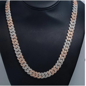 Cadena Cubana de 11 mm y 22 pulgadas, Chapada en Oro sobre Plata 925, Estilo Miami, Hip Hop, Unisex, con Incrustaciones de Moissanita Certificada GRA - Product Image 1