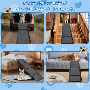 Rampa Portatile per Animali Domestici per Auto SUV Camion - Rampa Pieghevole per Cani Lunga 180 cm e Larga 48 cm con Superficie Antiscivolo e Gradini Extra Larghi - Product Image 3