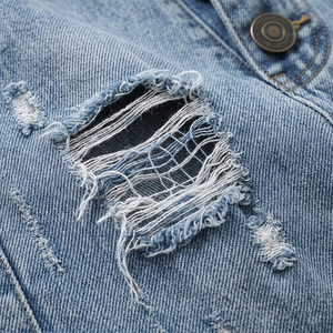 Jeans en denim délavé coupe droite pour homme avec logo personnalisé, style streetwear hip-hop en coton et élasthanne - Product Image 6