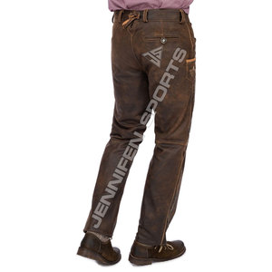 Pantalon Lederhosen pour homme en cuir de chèvre suédé bavarois, authentique style allemand Kniebund Hirschleder, décontracté, grande taille, taille haute - Product Image 3