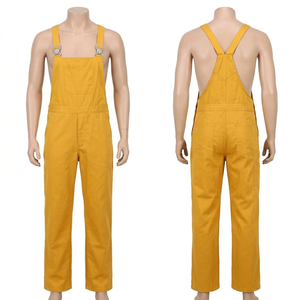 Mens <b>Work</b> Bib <b>Pant</b> 280 GSM Cotton Twill Yellow Durable Workwear Custom Embroidery Screen Print Heat Transfer Logo - Product Image 1
