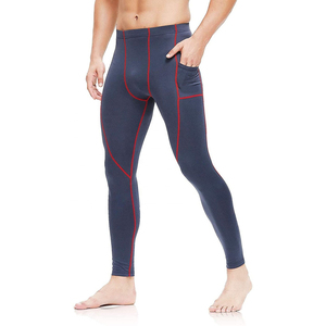 Pockets <b>Men</b> <b>Compression</b> Leggings Full Length High Waist Solid Color Spandex Nylon Elastic Waist Fitness Running Pants With Pocke - Product Image 6