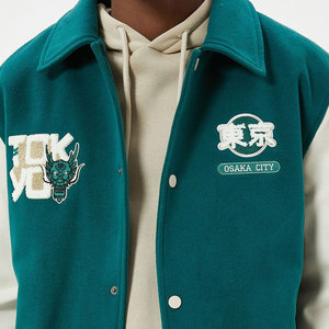 New Arrival Custom Embroidery Logo Brown White Leather Sleeves Women's College Varsity Jackets Friendly Jackets <b>Wool</b> Letterman - Product Image 5