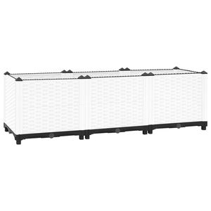 Jardinière surélevée durable en polypropylène blanc 47,2 x 15,7 x 15,0 po – Pots et jardinières - Product Image 1