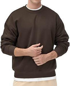 Sweat-shirt pour homme en coton doux brossé, col rond, uni, vierge, mode automne-hiver, vente en gros, durable et biologique - Product Image 1