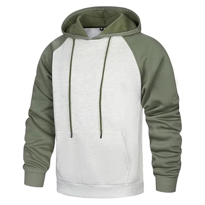 Sudadera con Capucha para Hombre, Color Sólido, Algodón, Felpa Francesa, Manga Raglán, Estilo Casual, Corte Regular, Ropa de Otoño - Product Image 1