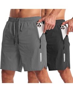 Neleus Men's Quick Dry <b>Canvas</b> Sport Shorts Solid Color Digital Front Drawstring Waist Knitted Mesh Light Blue Gray Black - Product Image 4
