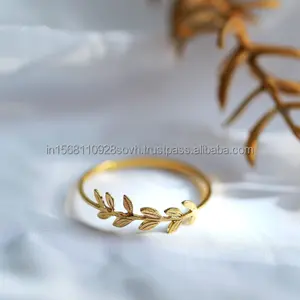 14K-Olivenranz-Ring, symbolisch und elegant, perfekt für den täglichen Gebrauch und besonderes Geschenk für Damen