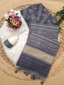 Sari Étnico Indio-Pakistaní de Seda Pura con Bordado Zari, Elegante y Tradicional para Bodas, Uso en Verano e Invierno, de Secado Rápido - Product Image 1
