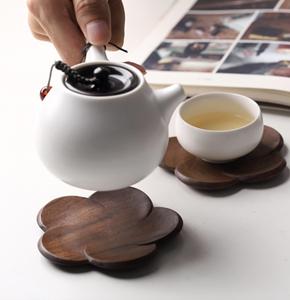 Ensemble de sous-verres en bois en forme de fleur, décoratifs, écologiques, pour boissons chaudes et froides, pour la maison, le bureau, le café - Product Image 3