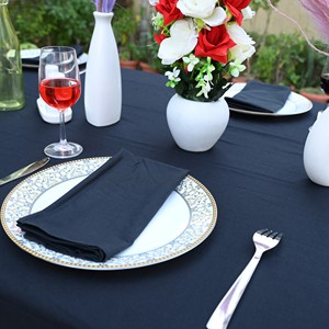 Black Cotton <b>Tablecloth</b> Solid Color Woven Modern Style Washable Eco-Friendly Durable Banquet Use Party Outdoor Wholesale - Product Image 4