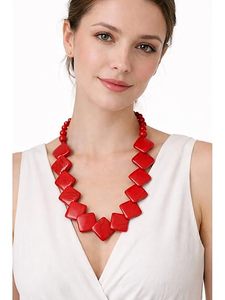 Collar Hecho a Mano para Mujer con Cuentas de Resina Dorada, Joyería de Moda India para Bodas y Fiestas por Blatant Exports - Product Image 5