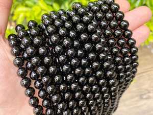 Cuentas de Ágata Ónix Negro Genuinas, Lisas y Redondas, de 2mm, 3mm, 4mm, 5mm, 6mm, 8mm, 10mm y 12mm, para la Fabricación de Joyería - Product Image 1