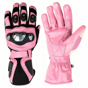 Gants de moto en cuir véritable pour femmes, design tendance, chauds pour l'hiver, noirs, élégants. - Product Image 3