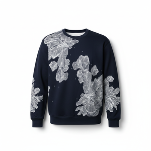 Sweat-shirt à lettres en strass, texte personnalisé, col rond, tissu en coton, haute qualité, fournisseur OEM, streetwear tendance - Product Image 1