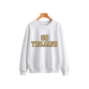 Sweat-shirt brodé en tissu éponge patchwork respirant et écologique à manches longues, idéal pour les jours de match et les événements sportifs, avec un design décontracté et un style équipe. - Product Image 1