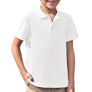 Polo pour garçon en coton premium, vêtement décontracté, polo pour garçon à manches courtes, col boutonné, haut d'école pour enfants, été - Product Image 1