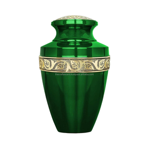 Urnas de Cremación de Latón de Alta Calidad Estilo Americano, Acabado Brillante, Grabadas, Recuerdo Metálico para Cenizas Humanas o de Mascotas, 200/220 Pulgadas Cúbicas - Product Image 1