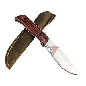 มีดล่าสัตว์เหล็กกล้าคาร์บอนพร้อมที่จับไม้สำหรับการต่อสู้2025ออกแบบได้ตามต้องการใหม่สำหรับตั้งแคมป์กลางแจ้ง - Product Image 1