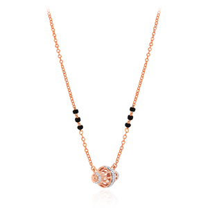Collier Cœur en Diamant de Laboratoire Plaqué Or Rose 14K pour Femme, Chaîne en Or Jaune avec Perles Noires, Idéal pour un Usage Quotidien Romantique - Product Image 2