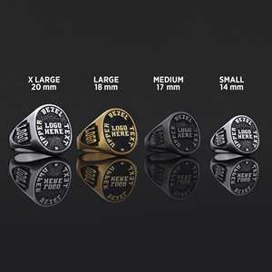 Anillo Personalizado BOJ 016 con Nombre Grabado, Logotipos Personalizados, Hecho a Mano, Plata 925, Chapado en Oro, Estilo Hip Hop, Certificado, Popular - Product Image 1