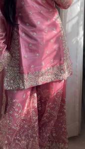 Ensemble Kurta Palazzo en Soie Brodé GMY Premium avec Sequins de 3mm, Dori Codé et Dupatta Brodé à la Main avec Moti pour Femme - Product Image 4