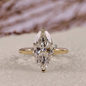 Anillo de Compromiso con Diamante CVD Cultivado en Laboratorio, Corte Marquesa, 1ct 2ct, Certificado IGI, Oro 14K 18K PT950, Minimalista, para Boda o Fiesta - Product Image 1